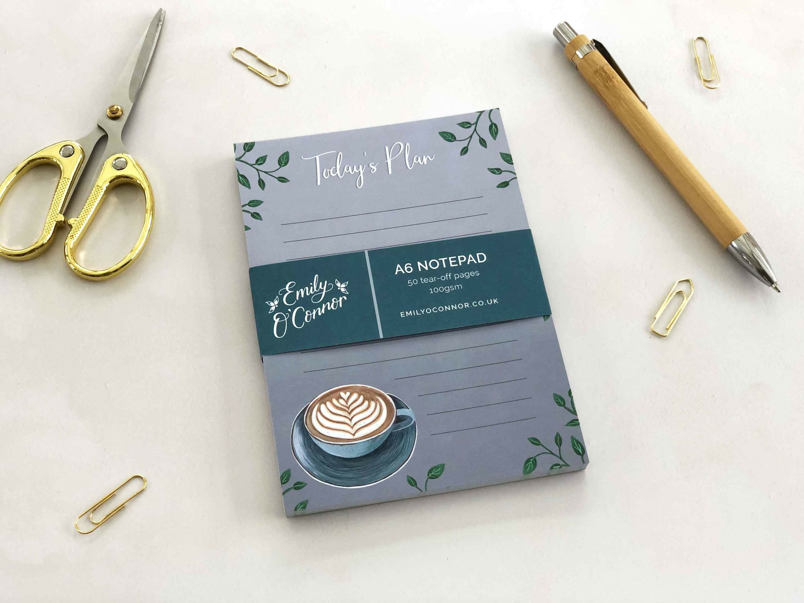 Coffee A6 Notepad Grey