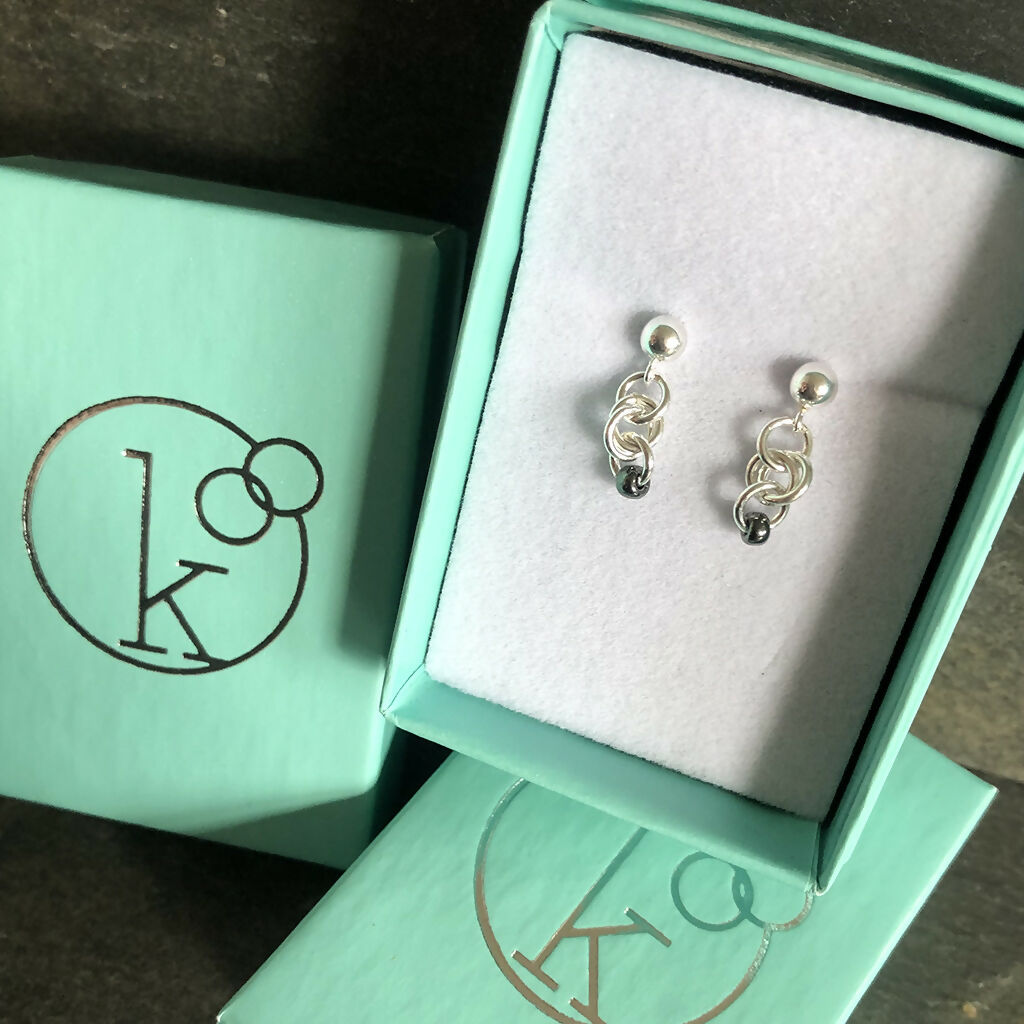 Sterling Silver Miyuki B earrings