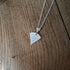 Handmade Silver Triangle Charm Necklace Fancy Leaf Texture