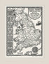 Anglo Saxon Britain Map Hand Drawn Fine Art Print