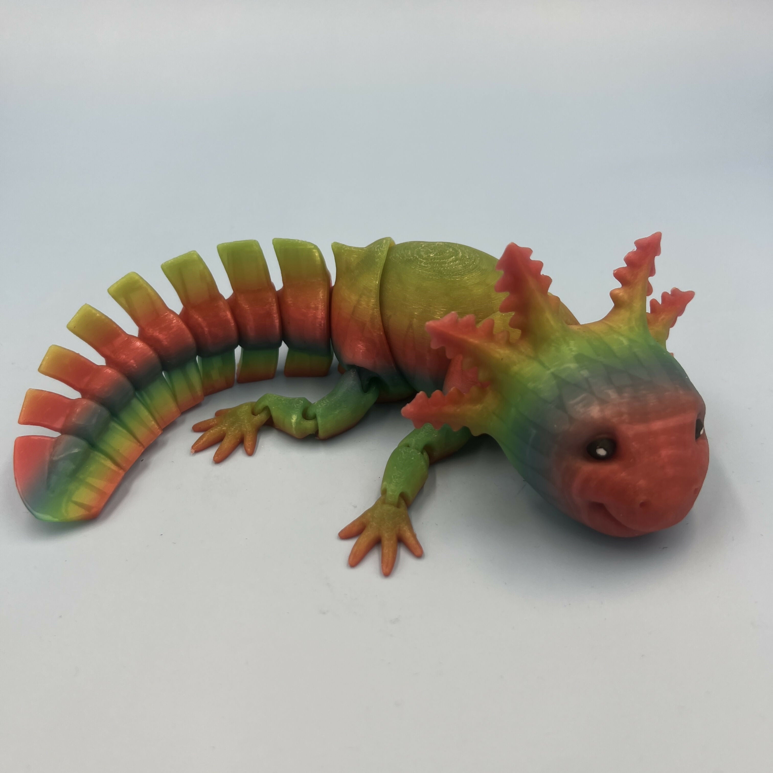 3D Printed LARGE: Articulated Sensory Fidget Animals friends Axolotl (Glow in the Dark) 25cm