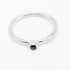 Sterling Silver Hammered Gemstone Stacking Ring - Handmade