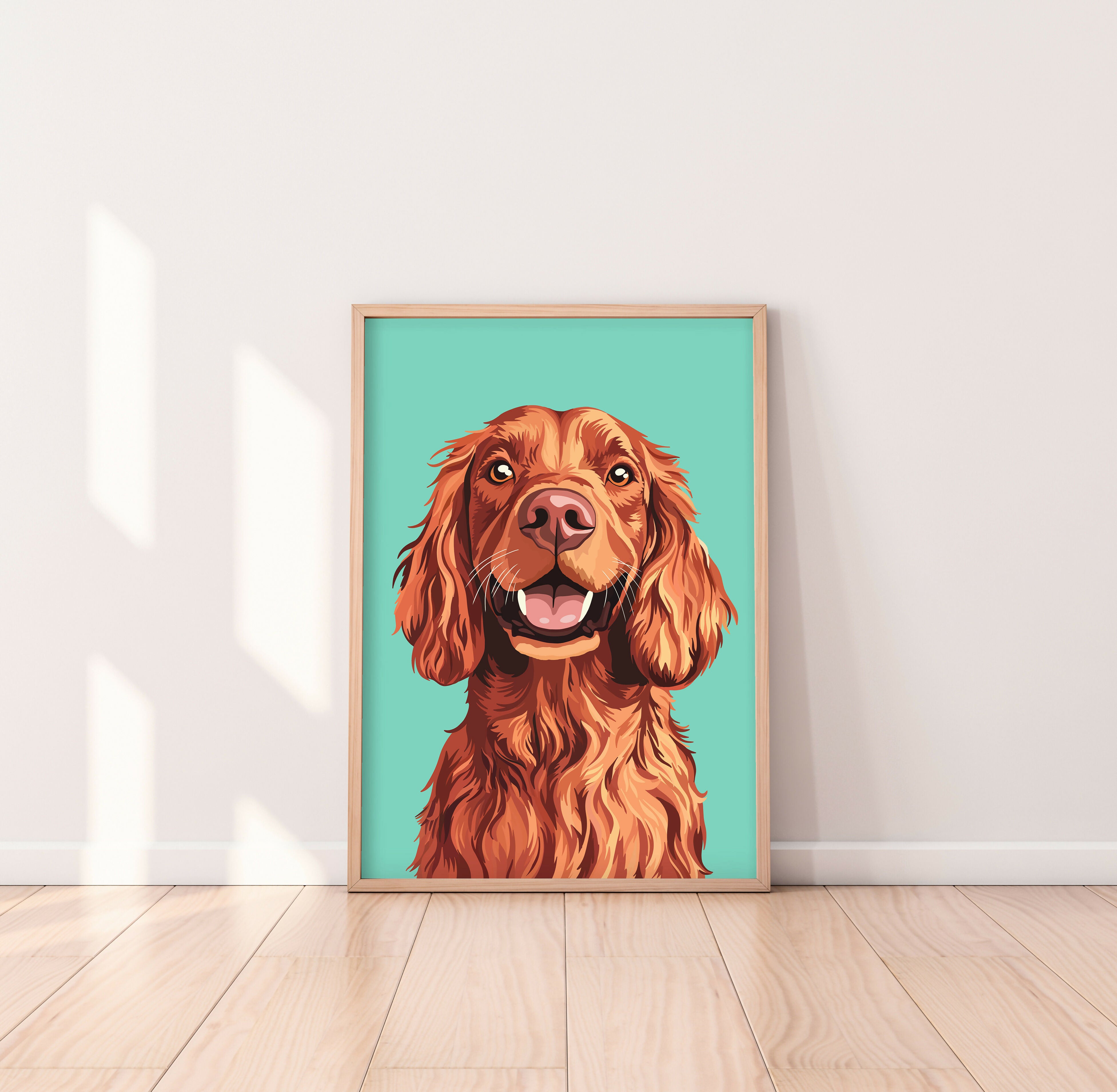Spaniel Ginger Red Setter Dog Art Print