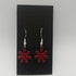 Dark Red Enamel Flower Earrings