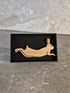 Handcrafted Cherry Veneered Leaping Hare Pin