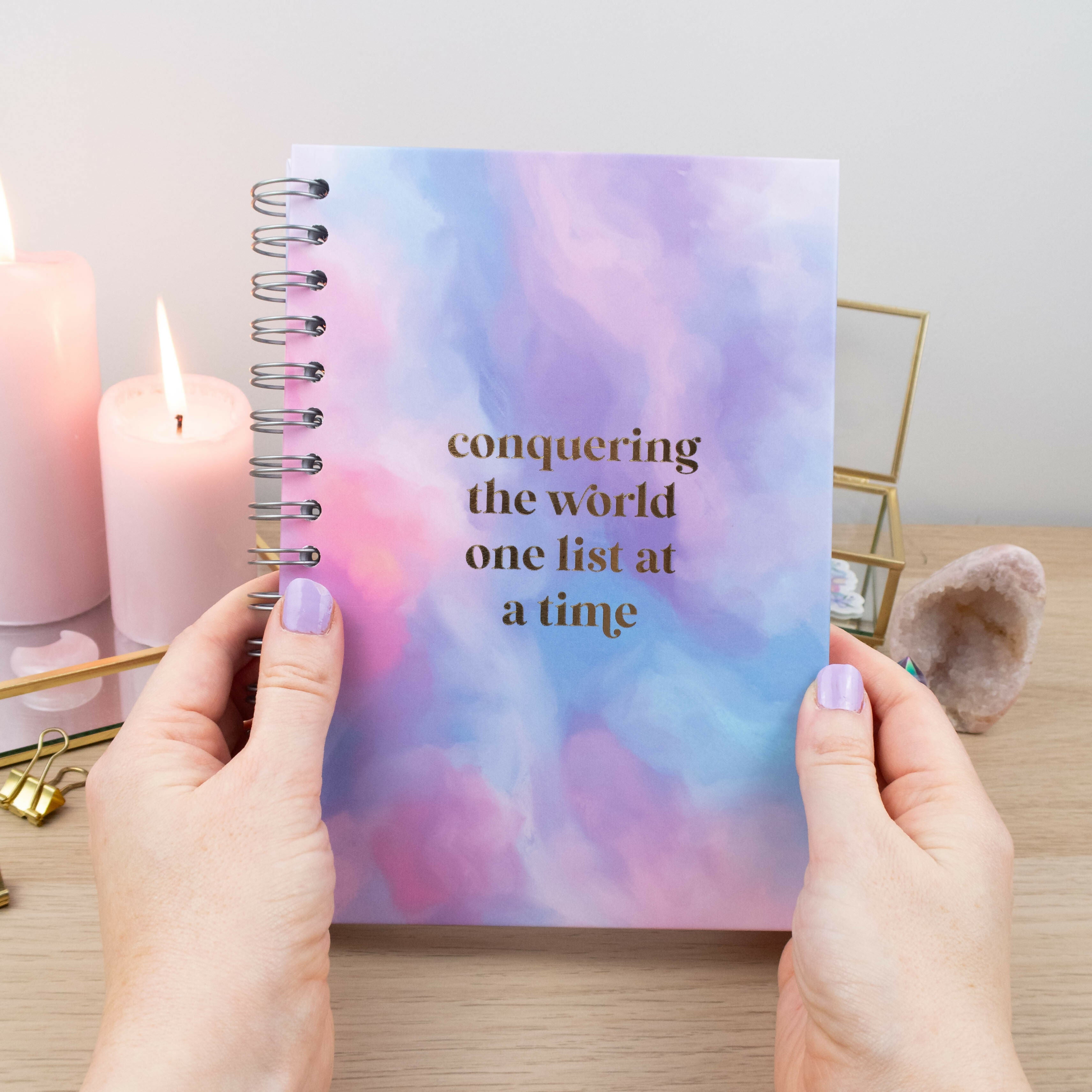 Conquering the World One List at a Time Hardback Journal