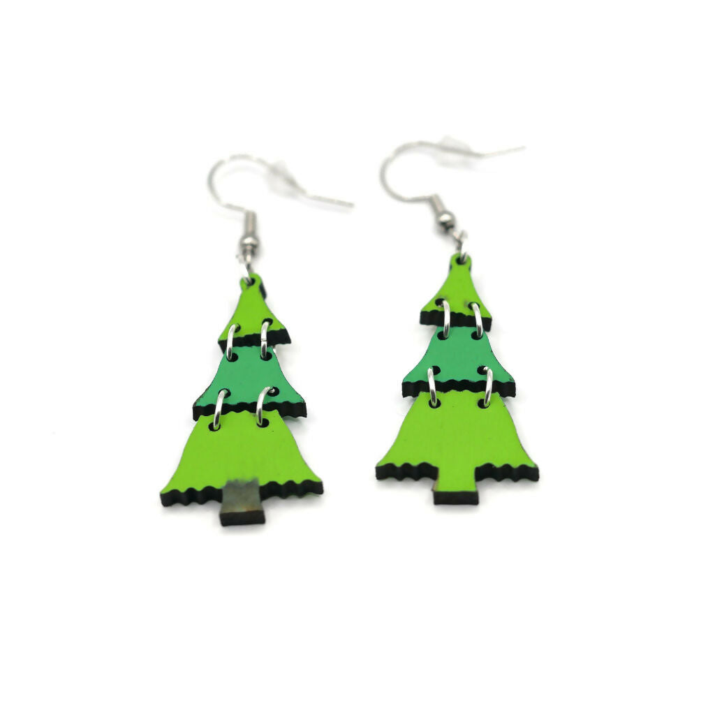 Christmas Tree Dangle Earrings