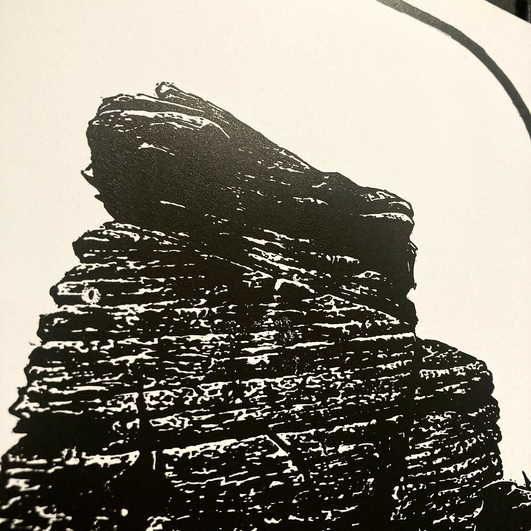 Mother Cap Hand Carved Lino Print On Card