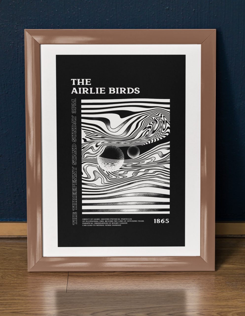 Hull FC Art Print PSYCHEDELIC Design in Black