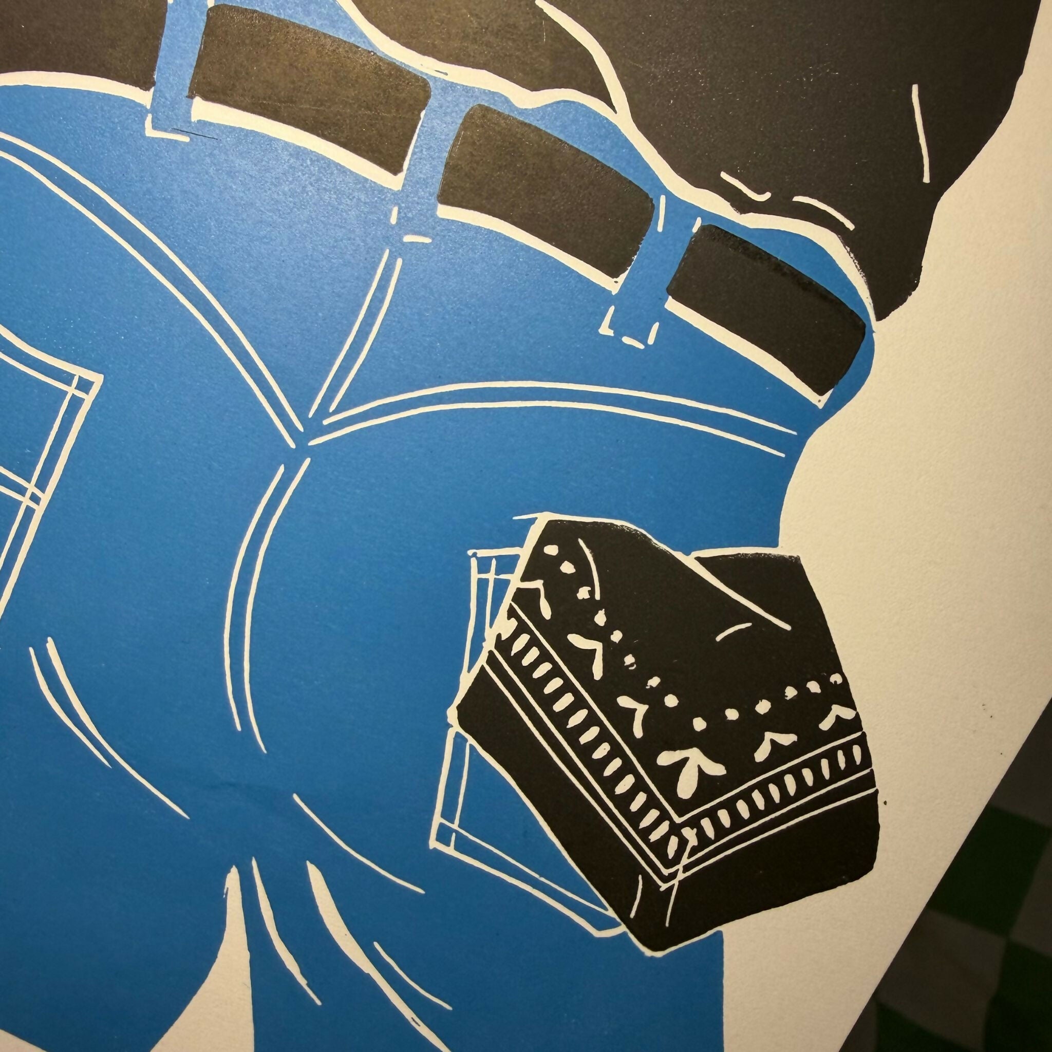 Original Lino Print 'Hanky Code'