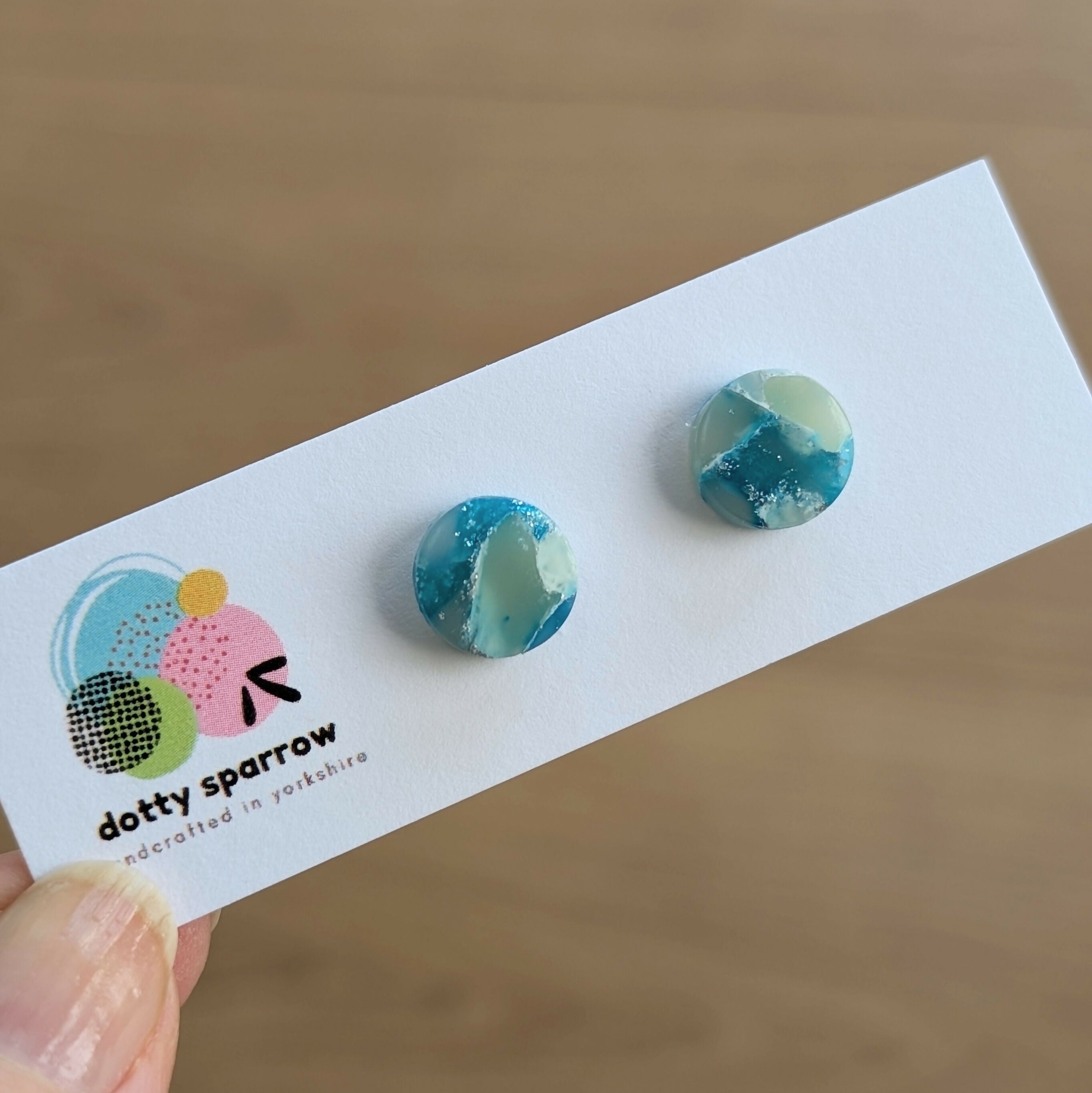 Faux Stone Handmade Polymer Clay Stud Earrings