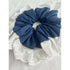 Navy Blue Oversized Ruffle Broderie Lace Hair Scrunchie