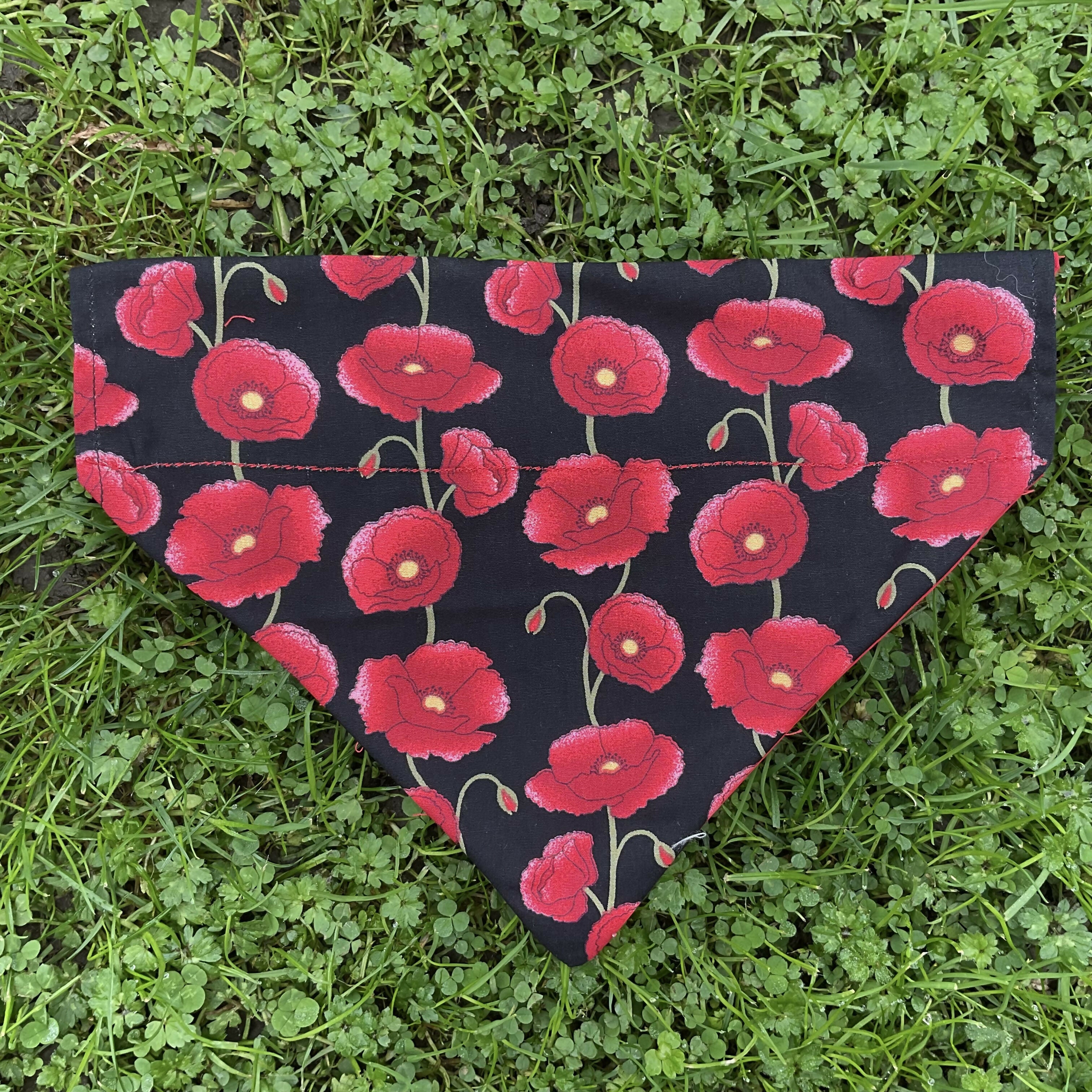 Red and Black Poppy Dog Bandana