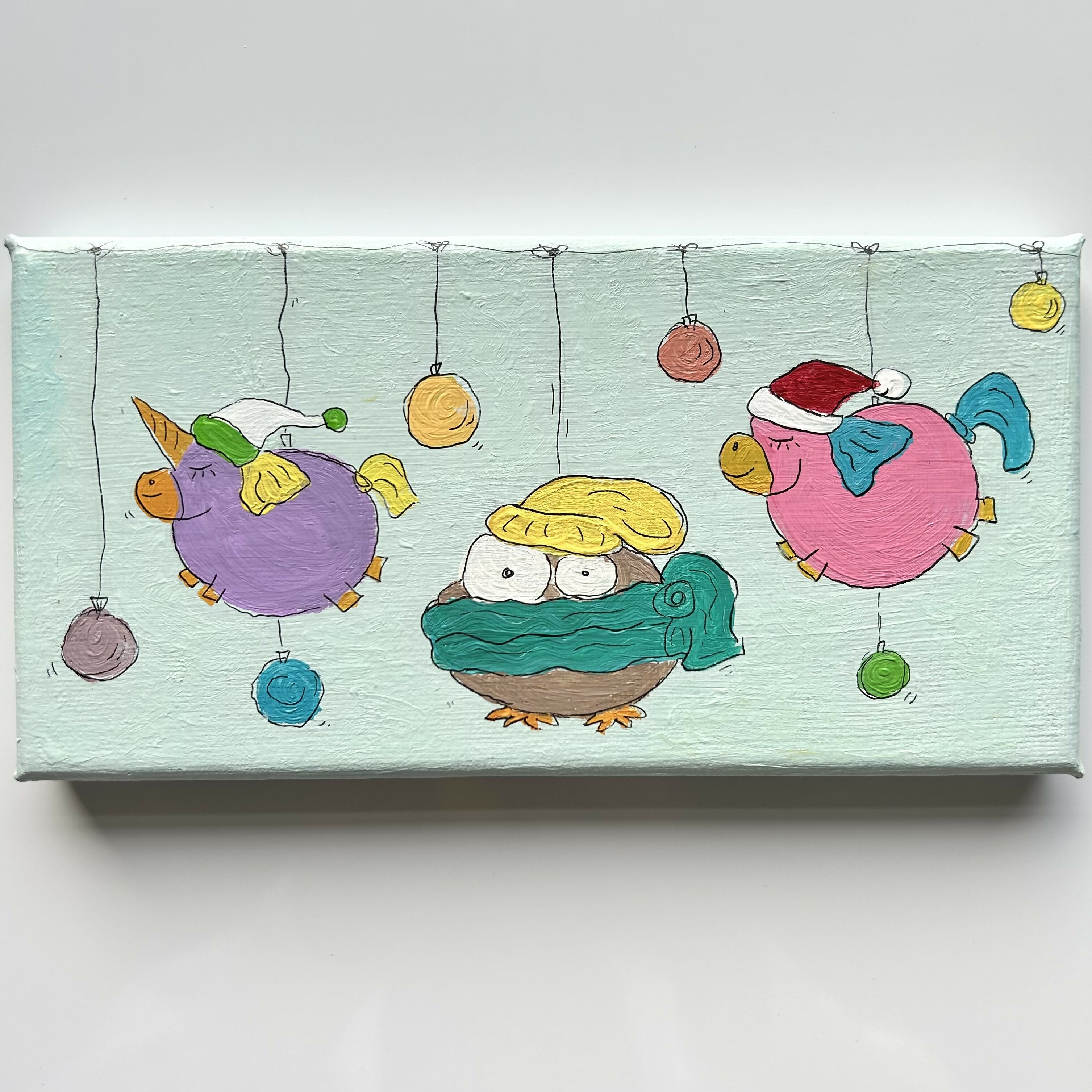 Christmas Baubles Original Artwork