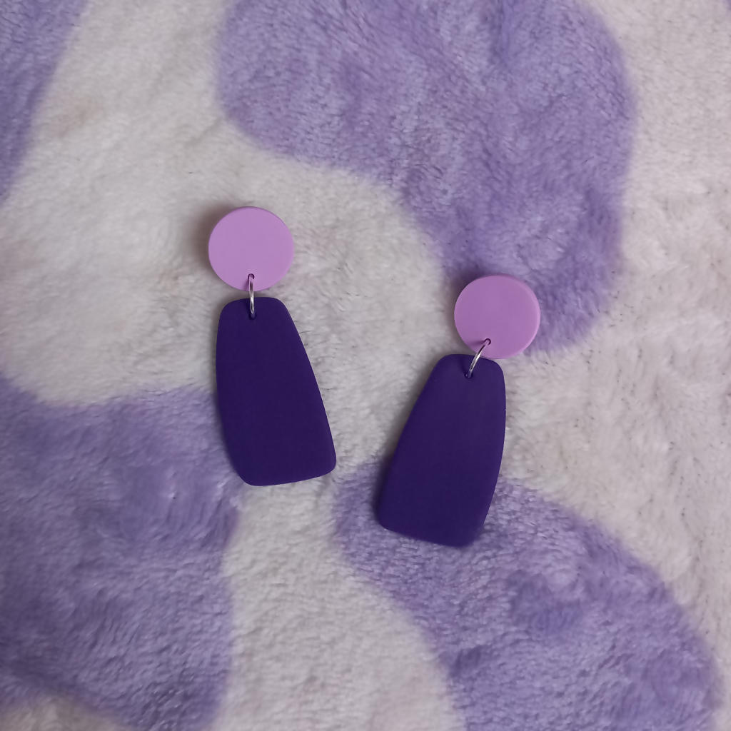 Polymer Clay Two-Tone Dangle Earrings