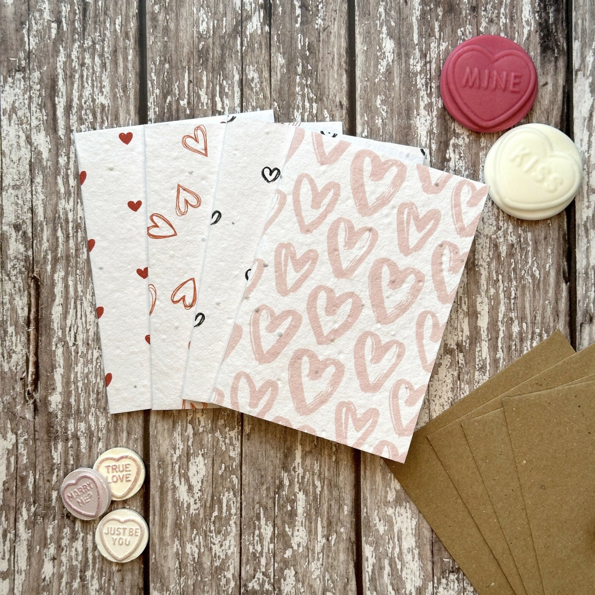 Plantable Valentine's Wildflower Seed Card Set (4 A7 Cards)