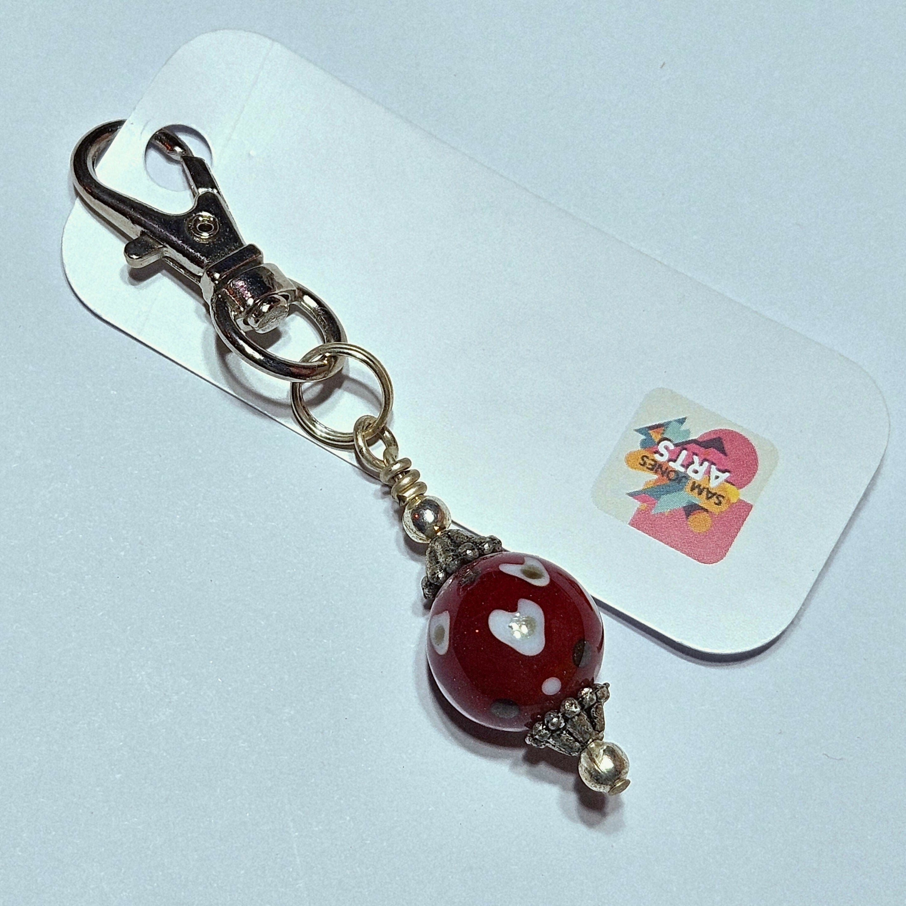 CHARMING GLASS BAG CHARM/KEYRING