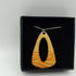 Yellow and Tangerine Orange Striped Enamel Pendant