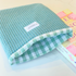 Teal Blue Gingham Lining Book Sleeve