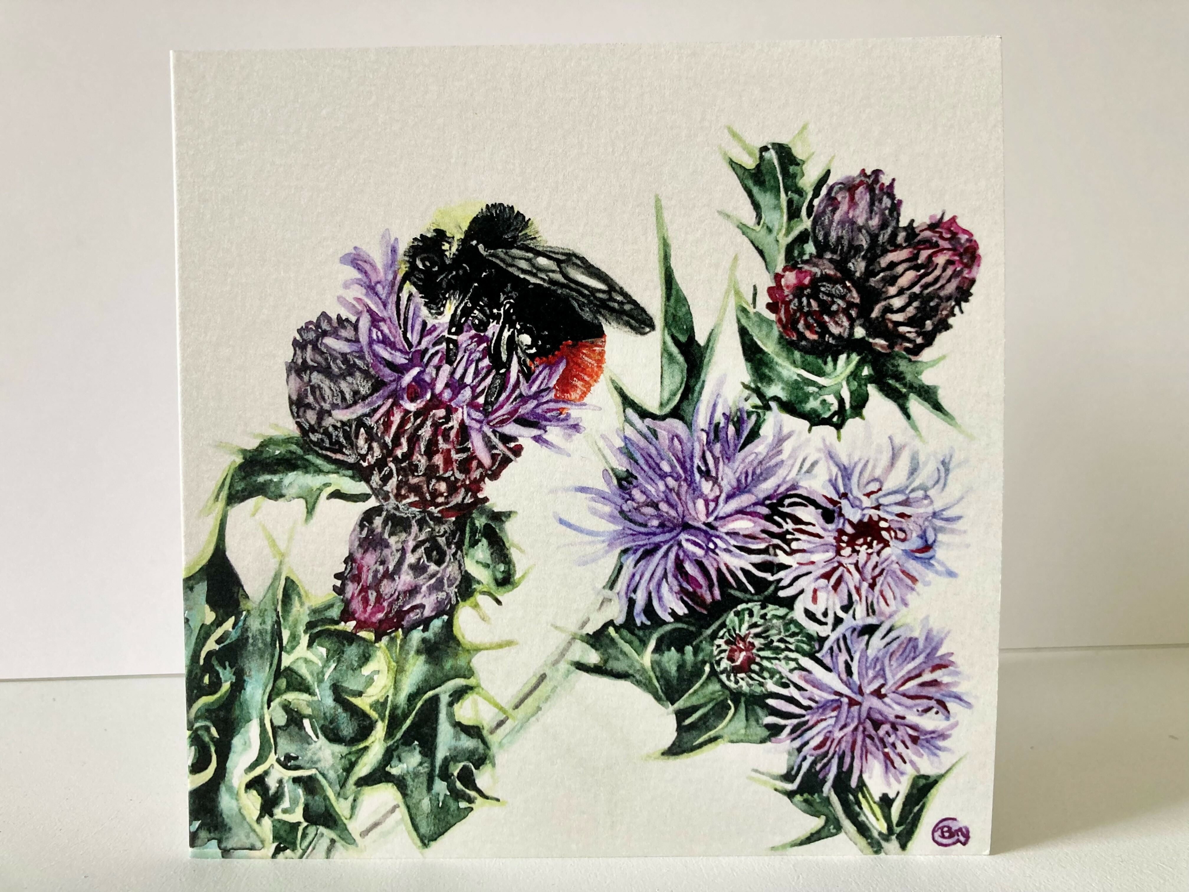 Red Bumblebee - Greetings Card