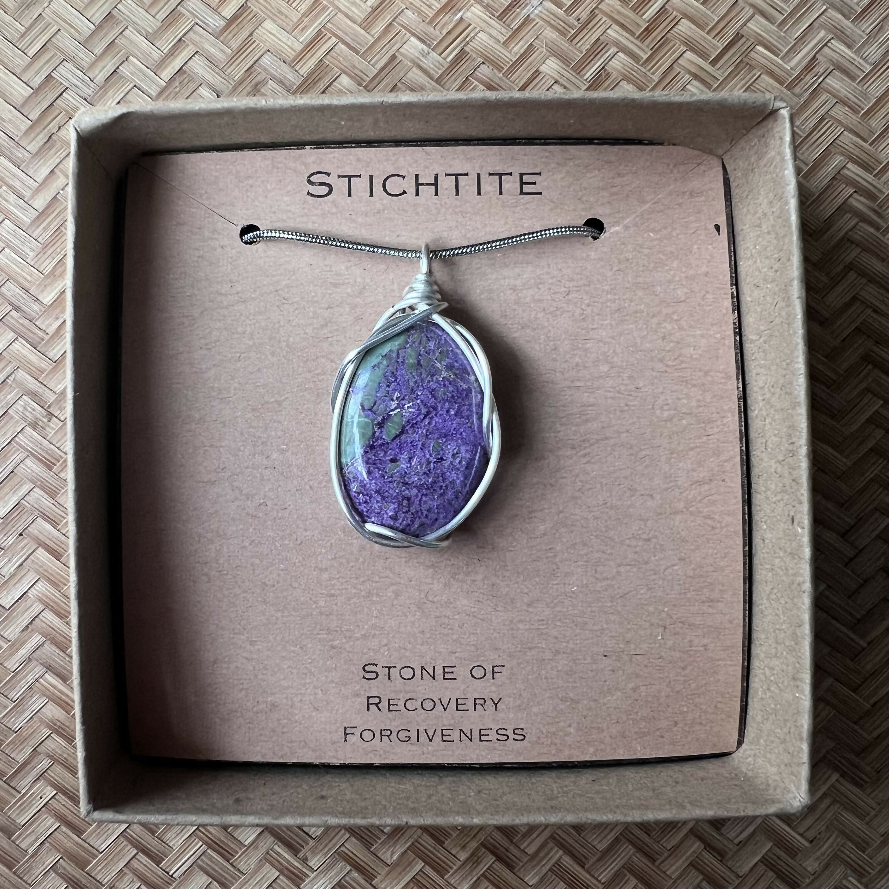 Stichtite Wire Wrapped Pendant