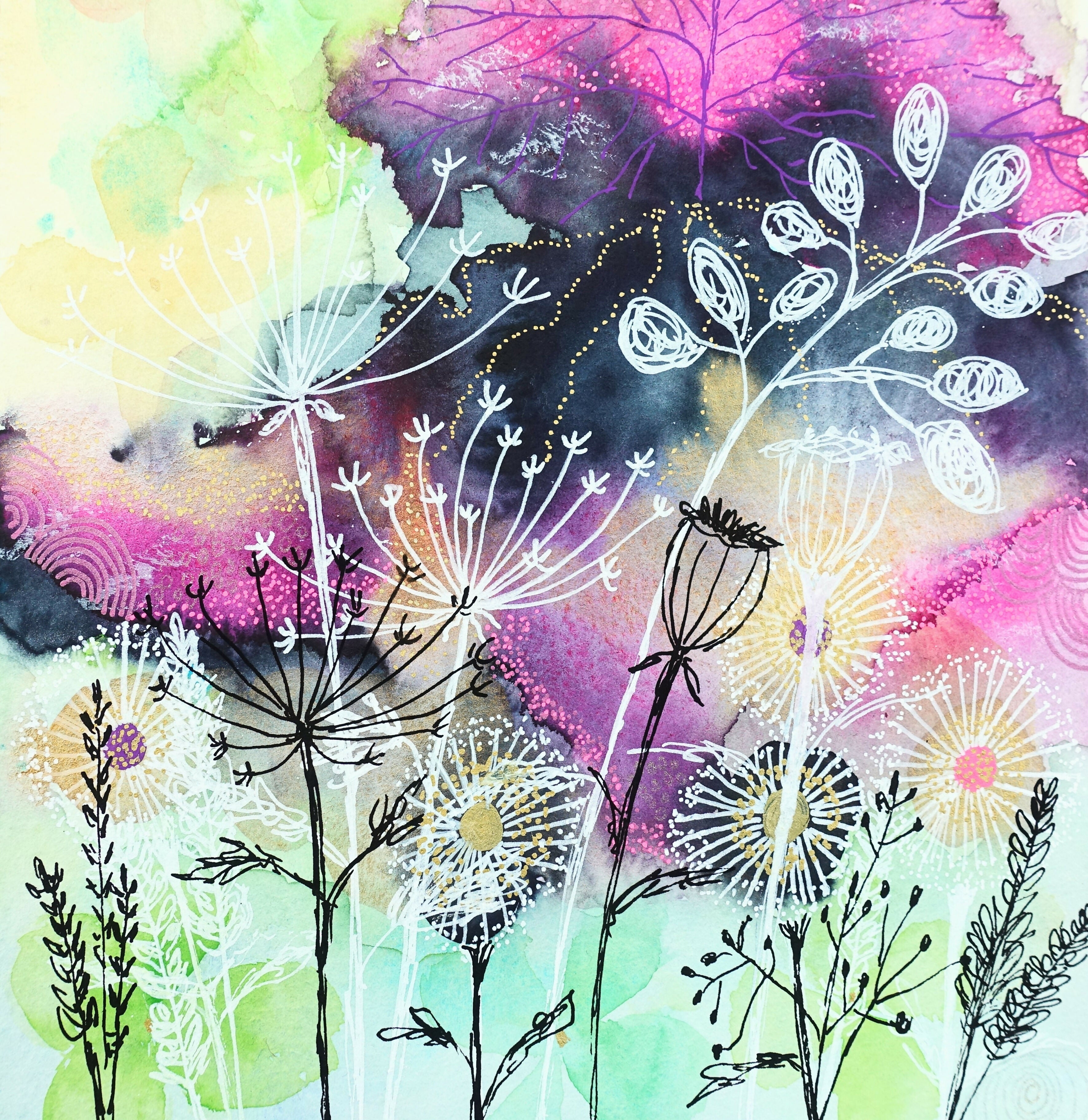 'Hedgerow Series III' Original Mixed Media Painting