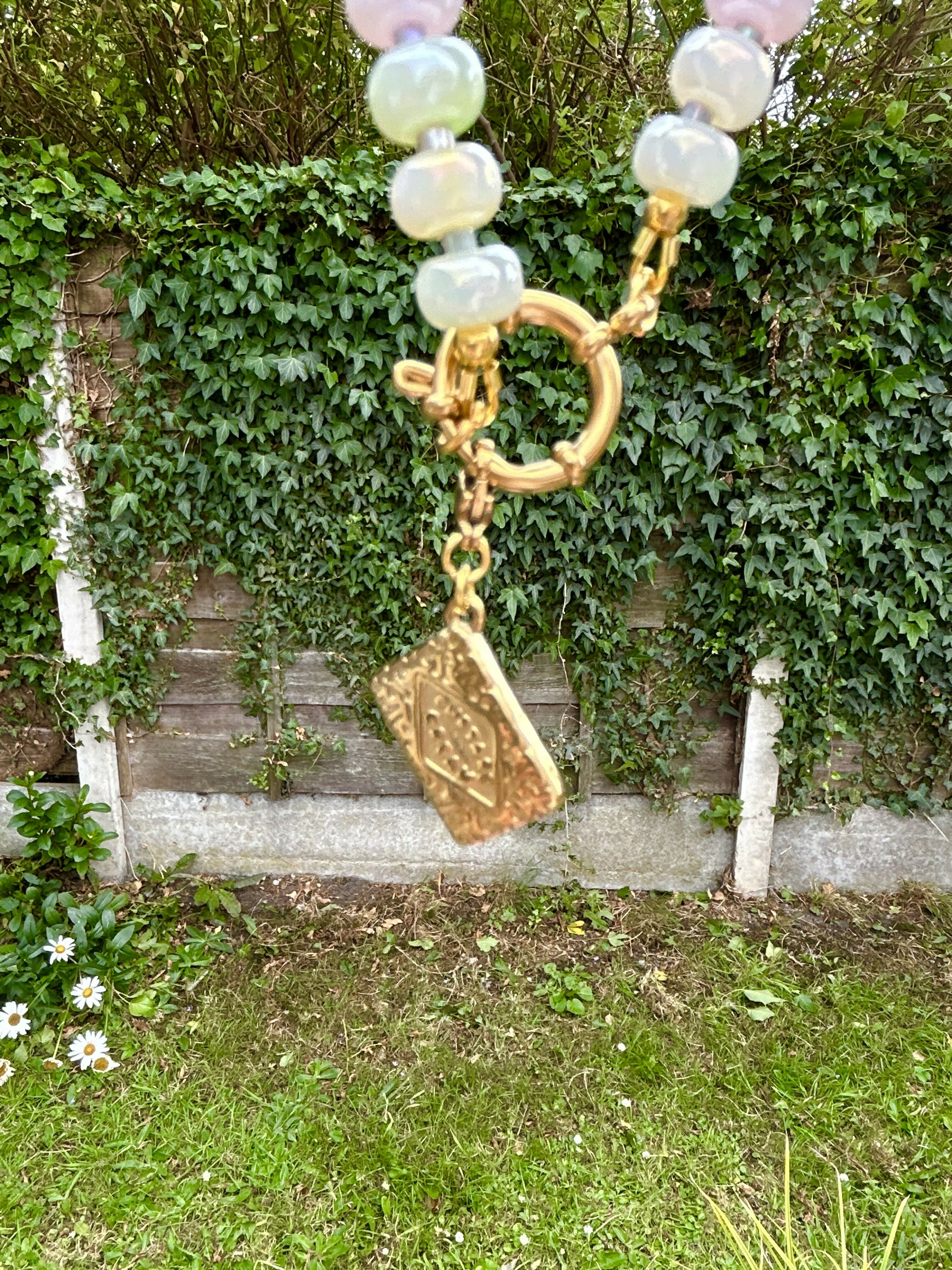 Rondel bead Charm necklace