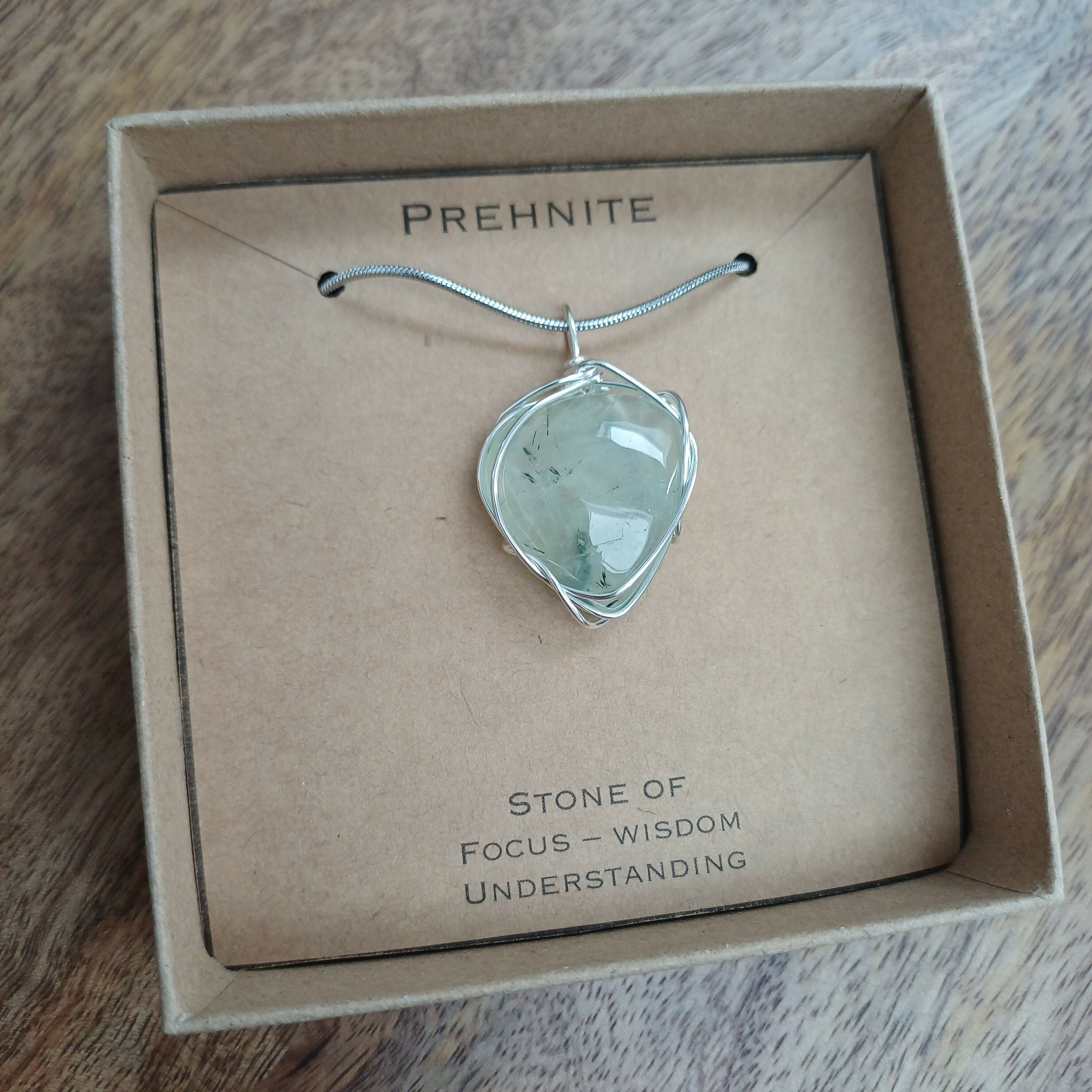 Prehnite Wire Wrapped Pendant