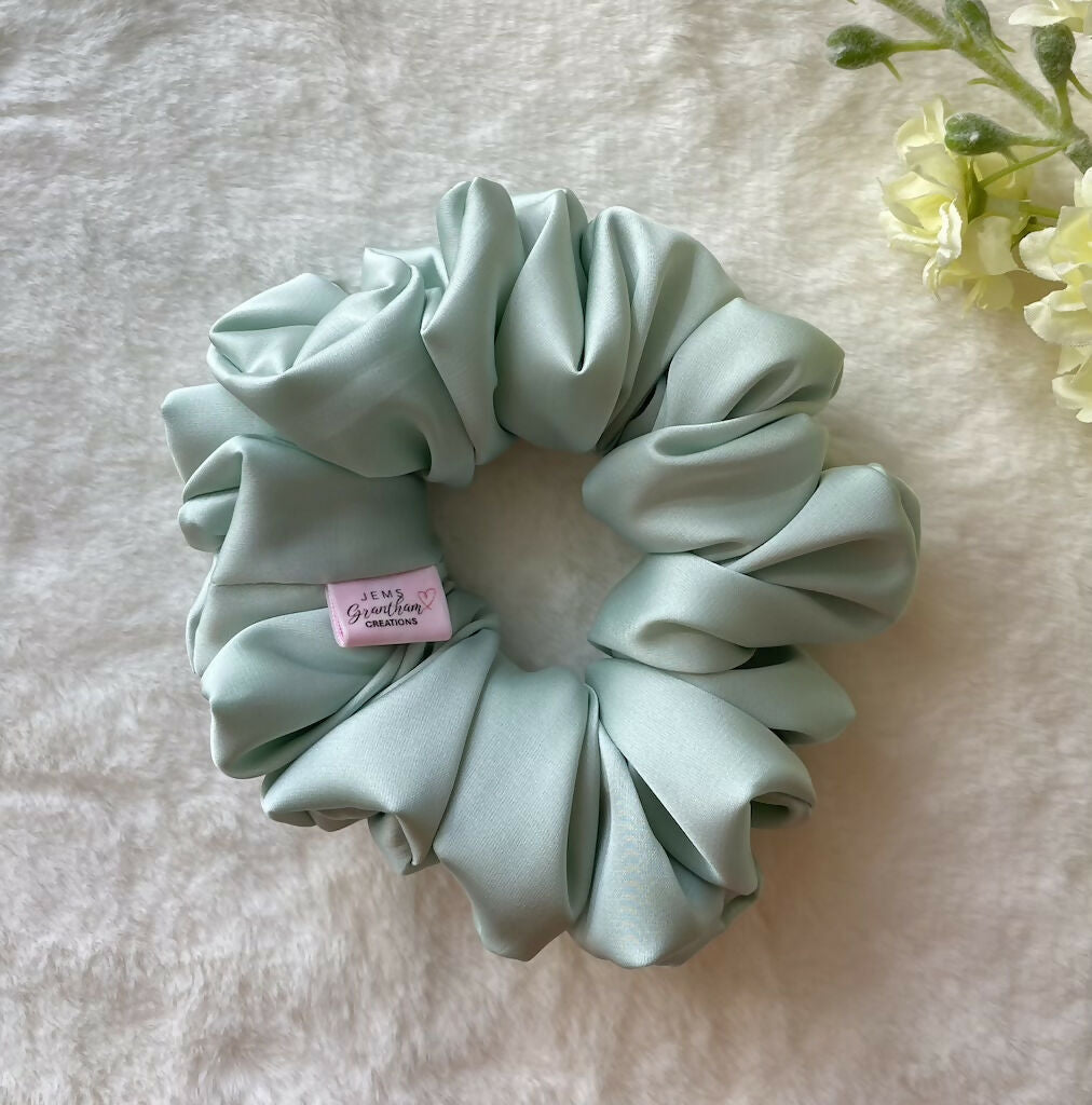 Mint Green Silk Scrunchies