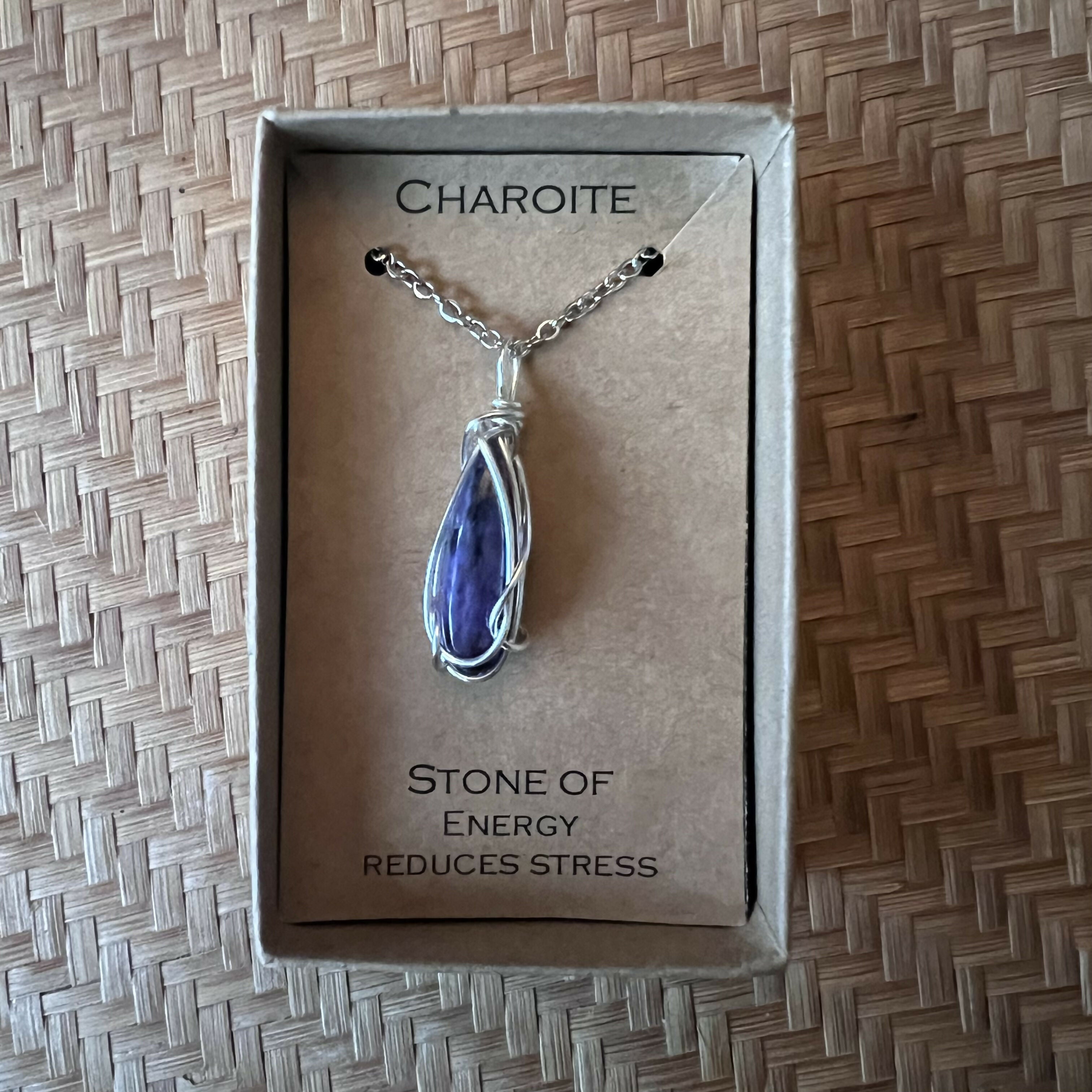 Charoite Wire Wrapped Pendant