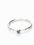 Sterling Silver Hammered Gemstone Stacking Ring - Handmade