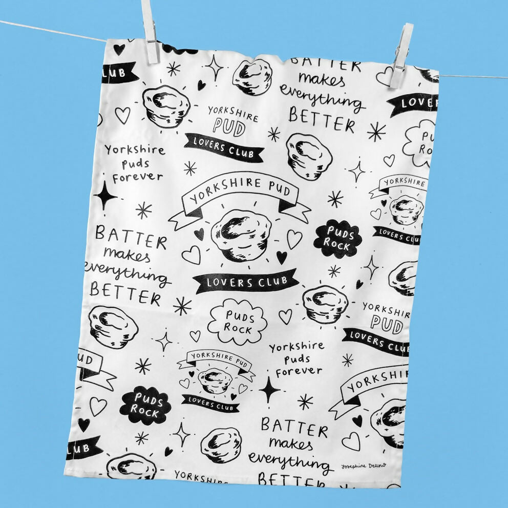 Yorkshire Pud Lovers Club Tea Towel - Illustrated Home Gift