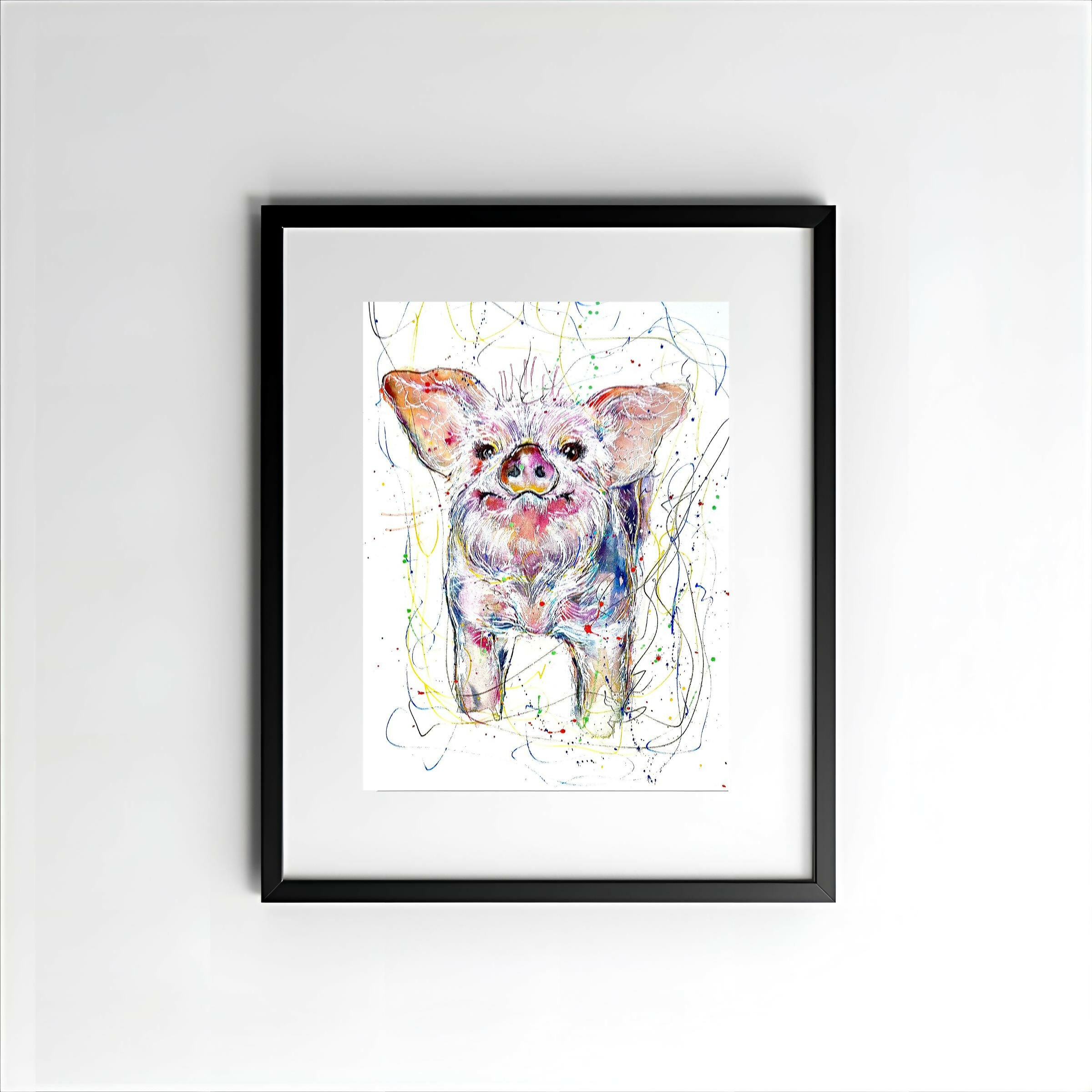 FINE ART PRINT OF PIGLET - 'ANIMAL ART COLLECTION'
