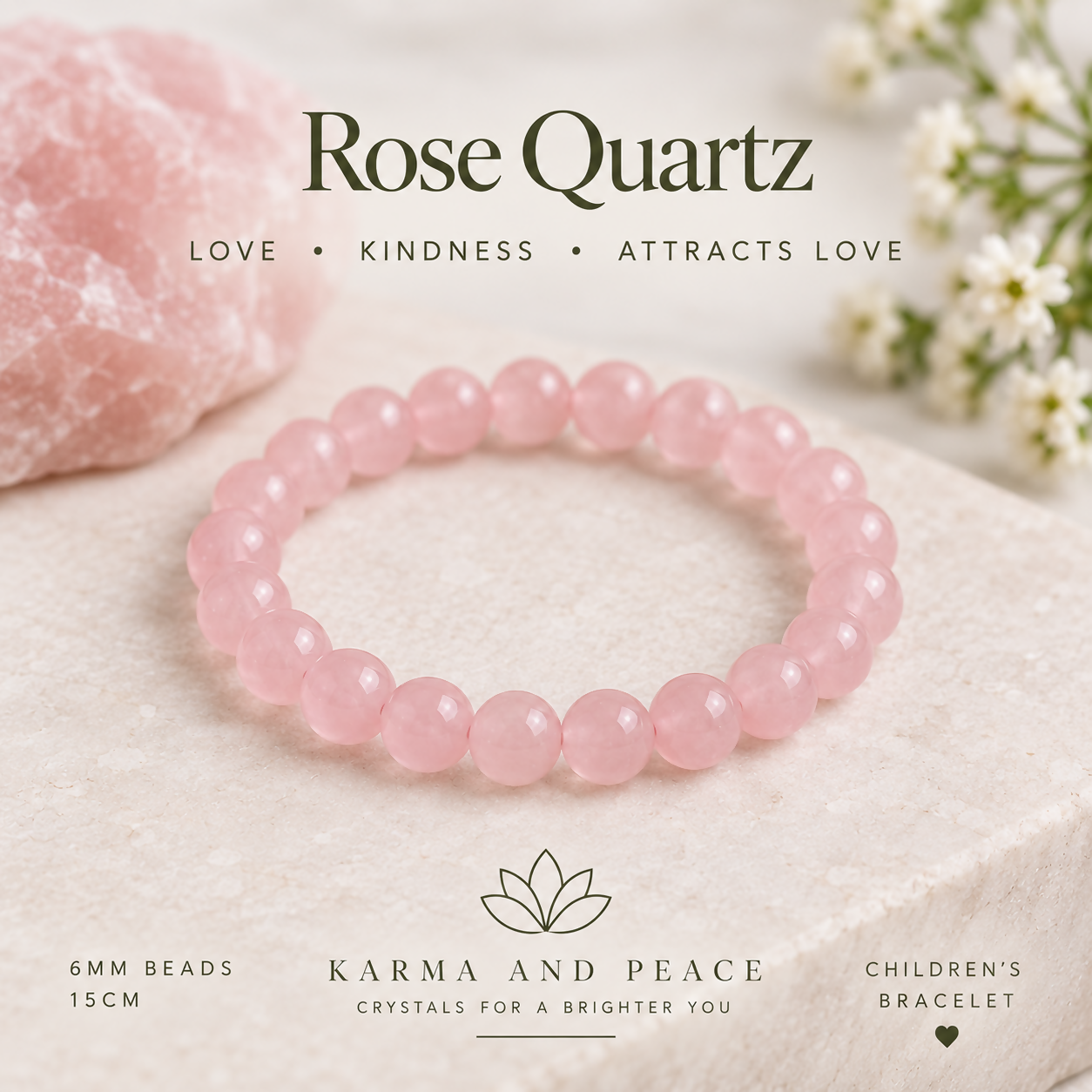 Children’s Rose Quartz 6mm Bracelet
