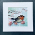Handmade Paper Quilling Robin Bird with White Framed