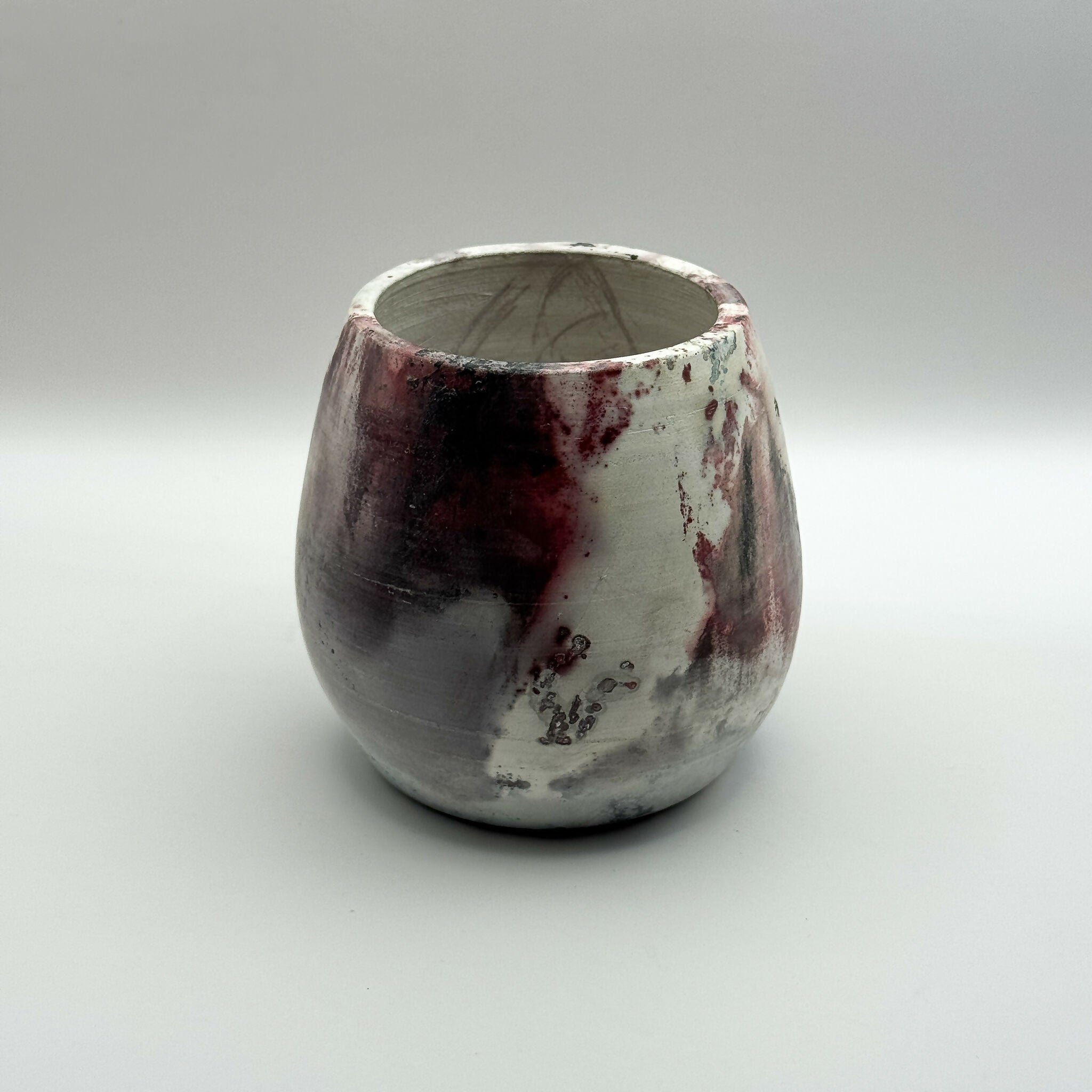 Handmade White & Red Pitfired Vessel