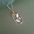 Handmade Oval Silver Leaf Necklace With Amber & Peridot