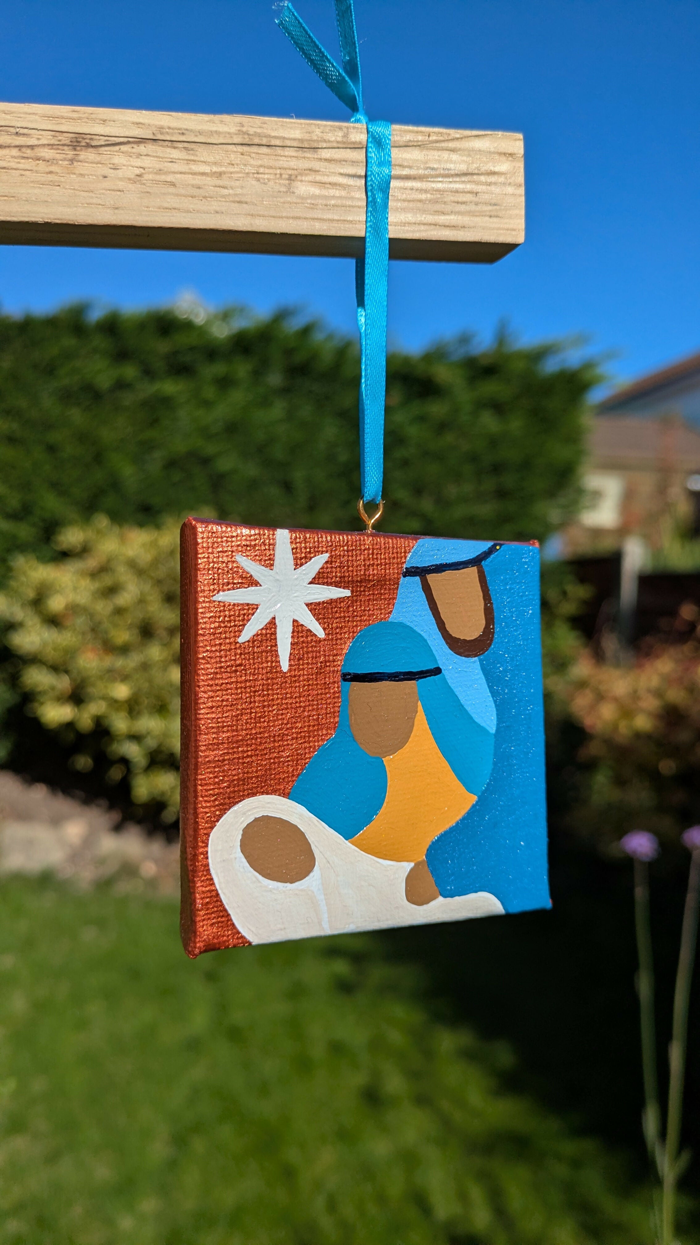 Mini Canvas Nativity Christmas Decoration