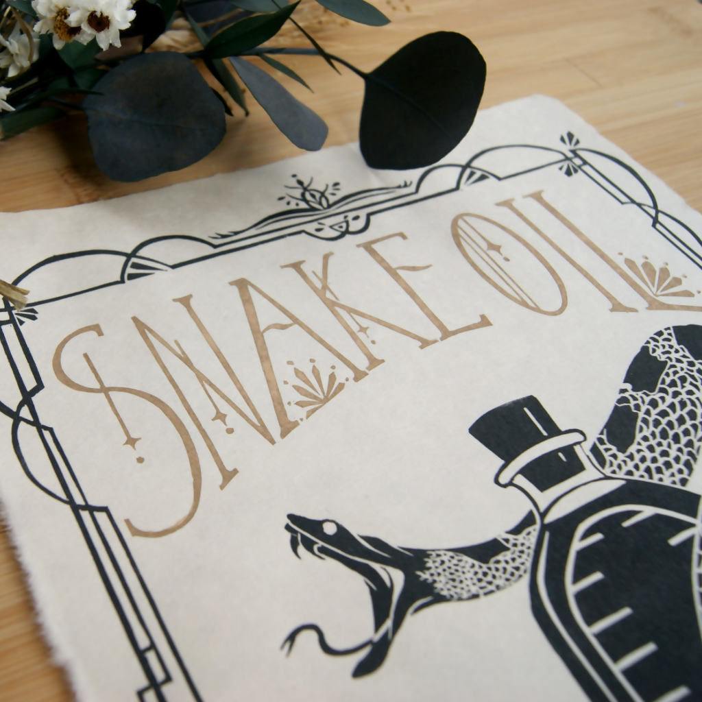 SNAKE OIL LINO PRINT
