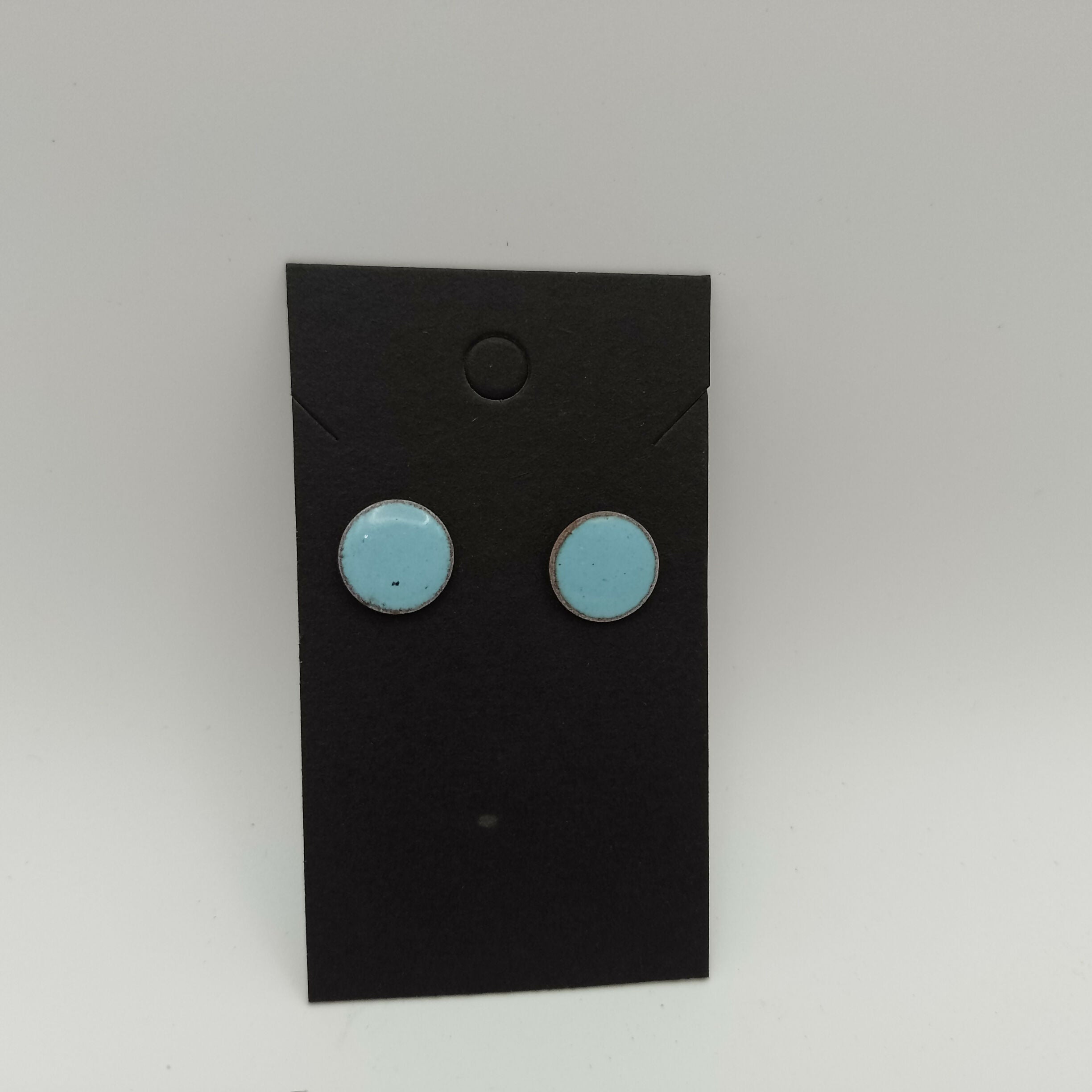 Pale Blue Circle Stud Enamel Earings