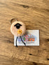 Felted Sheep with Flower Keyring
