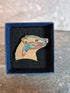 Handcrafted Cherry Veneered Badger Head Pin