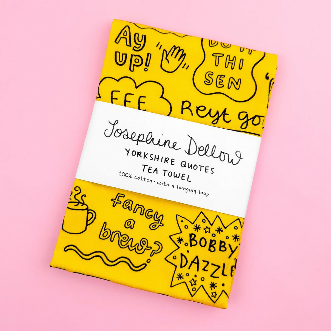 Yorkshire Quotes Tea Towel - Illustrated Home Gift