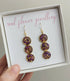 Purple Real Flower Triple Circle Earrings Gold Plated