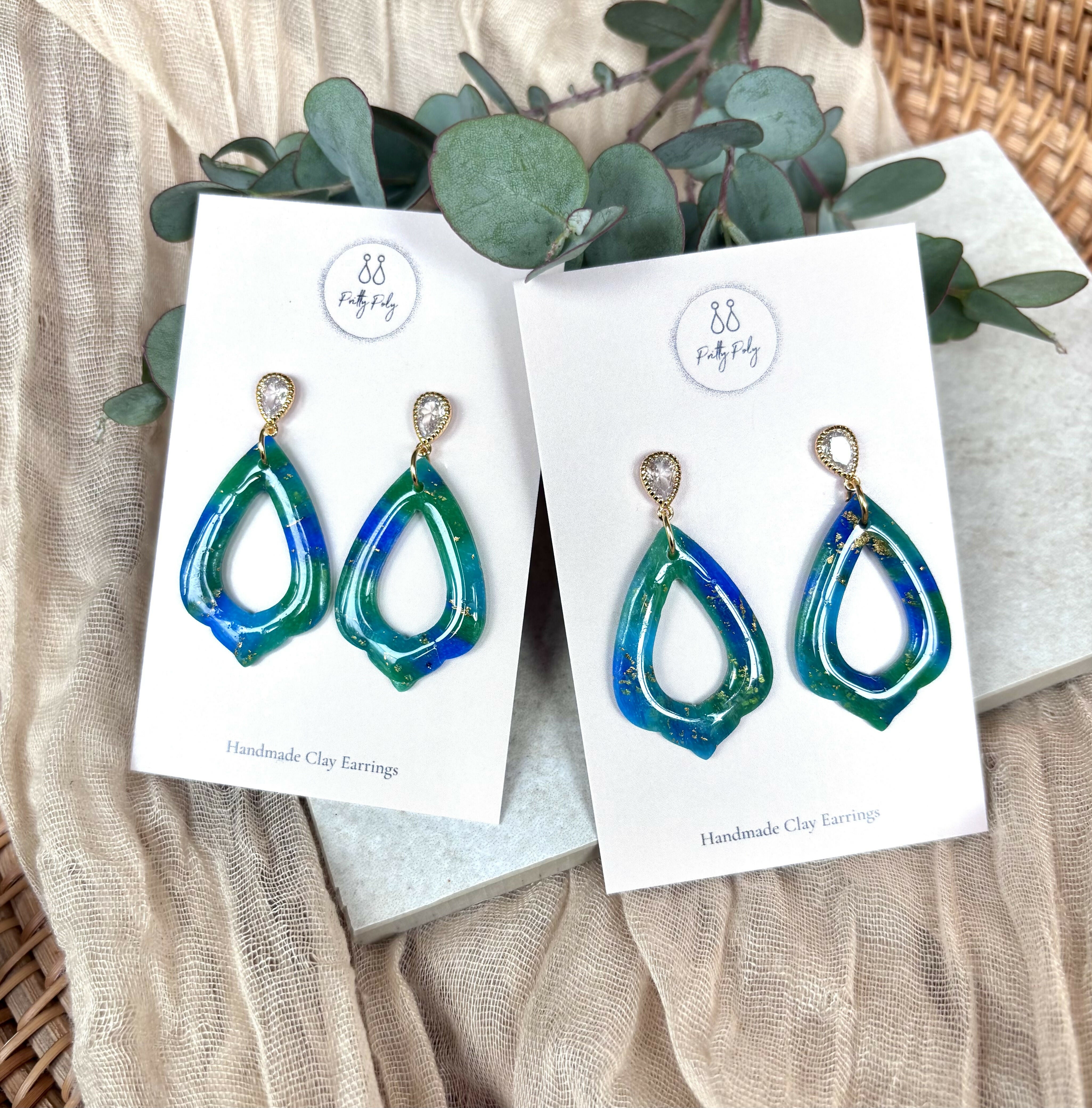 Ocean Dream Collection - Drop Polymer Clay Earrings