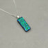 Emerald Green Raindrop Dichroic Fused Glass Pendant with Silver Plated Chain - Handmade by Jade Tapson Glass.