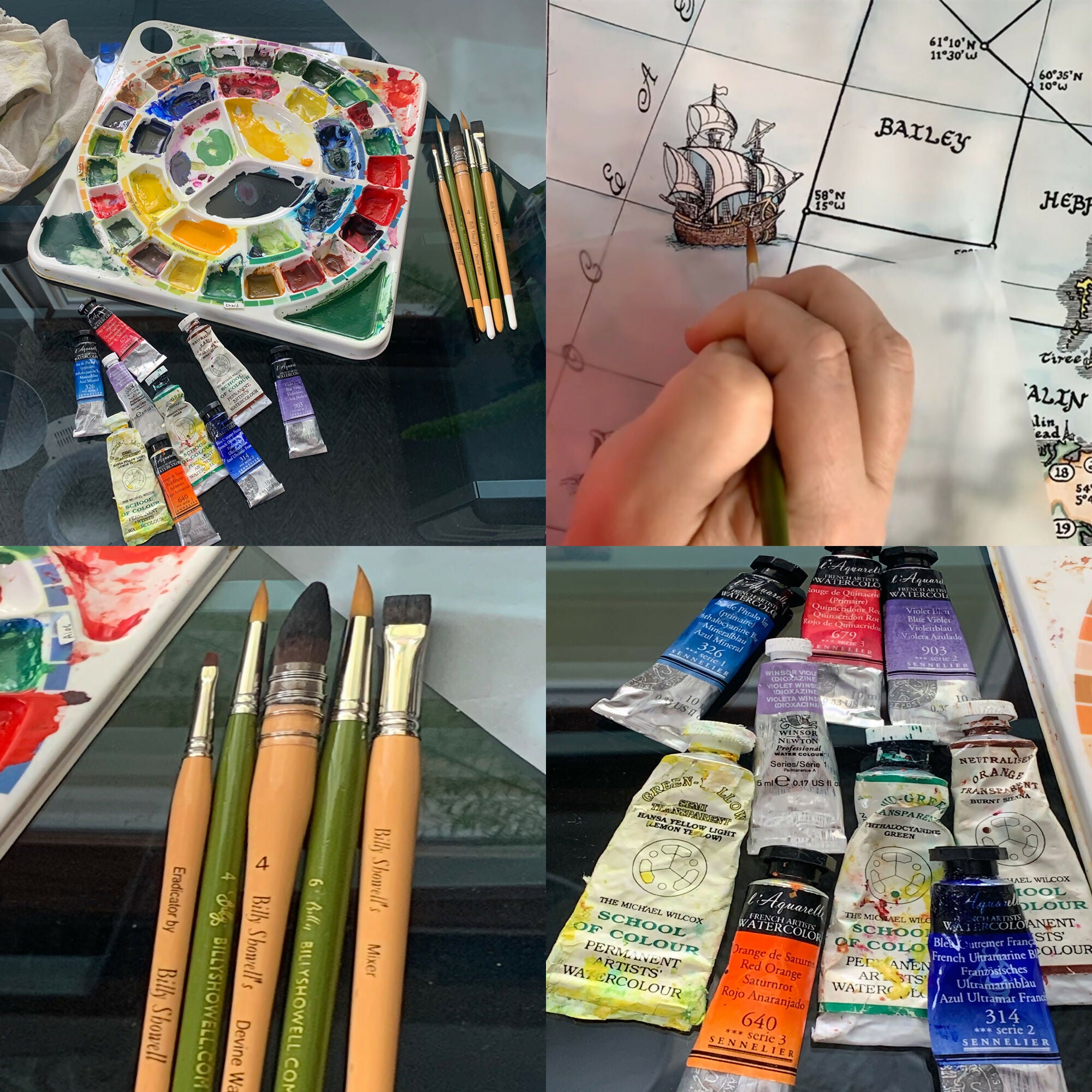 Watercolour Shipping Forecast Map Hand Drawn Art Print