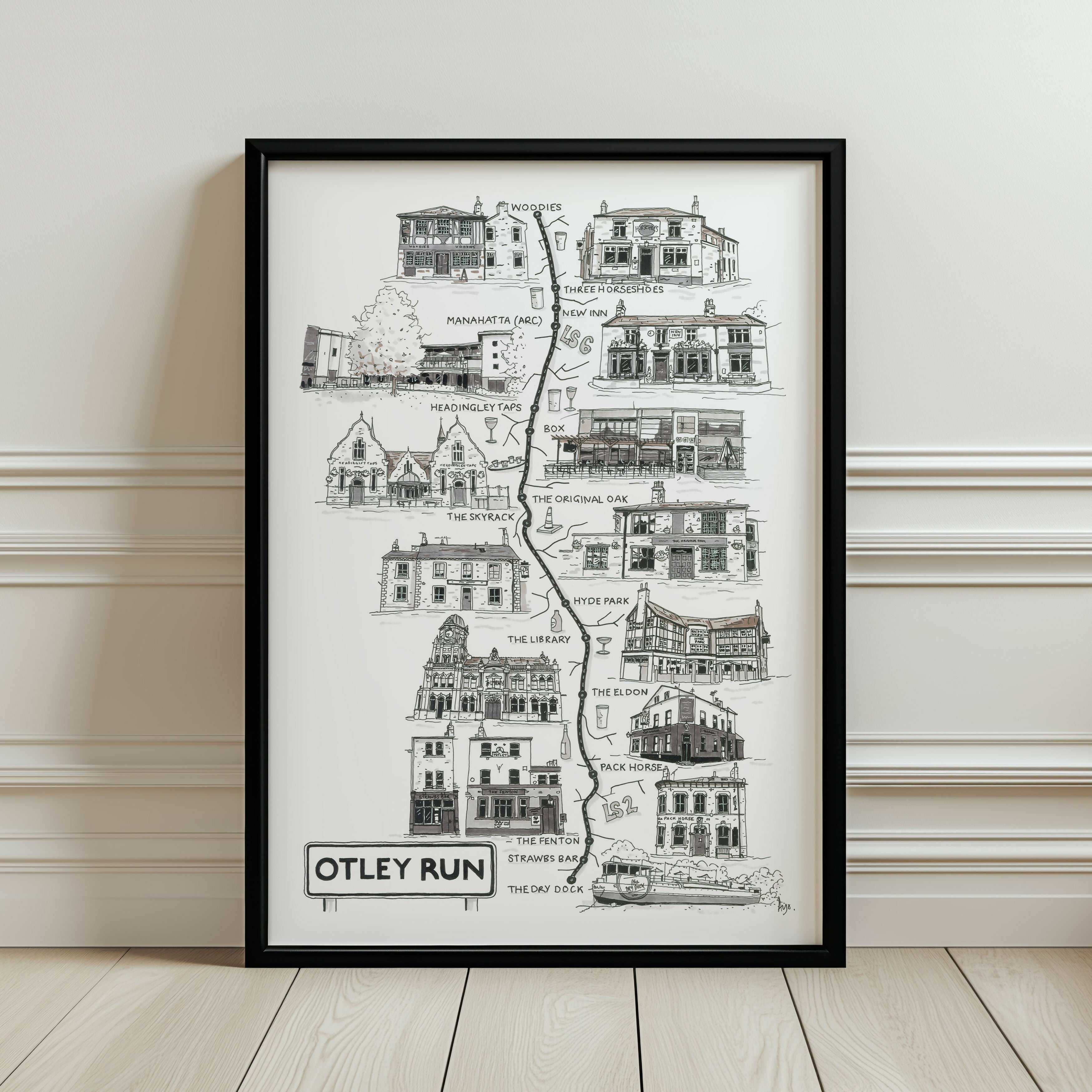 OTLEY RUN PUB CRAWL PRINT