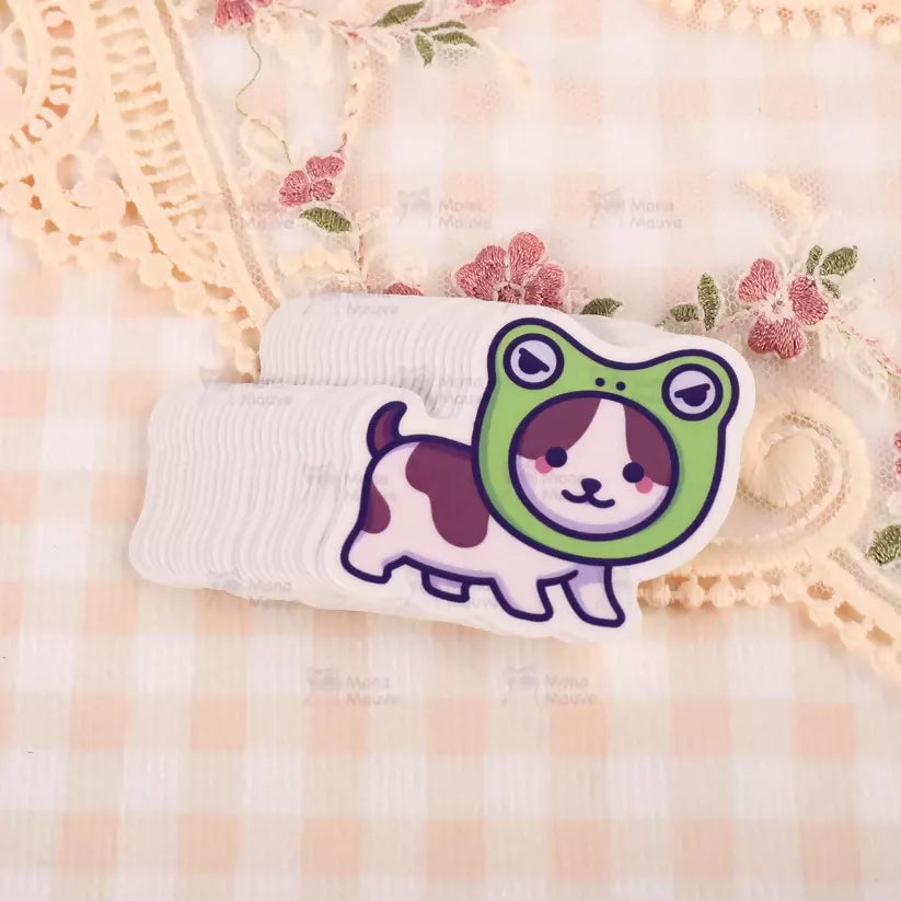 Frog Hat Cat Sticker