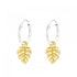 Gold Open Leaf Mini Hoops